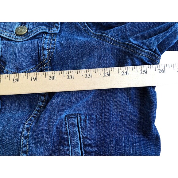 TORRID Women's Plus Size 3 Stretch Denim Trucker Jean Jacket Blue Button Up - Picture 10 of 13